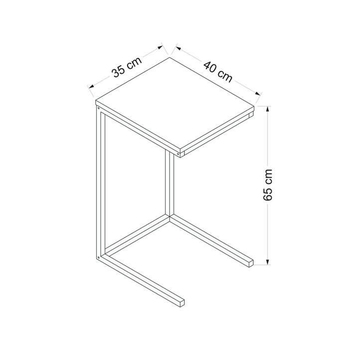 Hanah Home Mesa Auxiliar Nogal 35x65x40 cm Tablero de Partículas Recubierto de Melamina